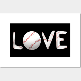 Baseball Love for Baseball Fans (White Letters) Posters and Art